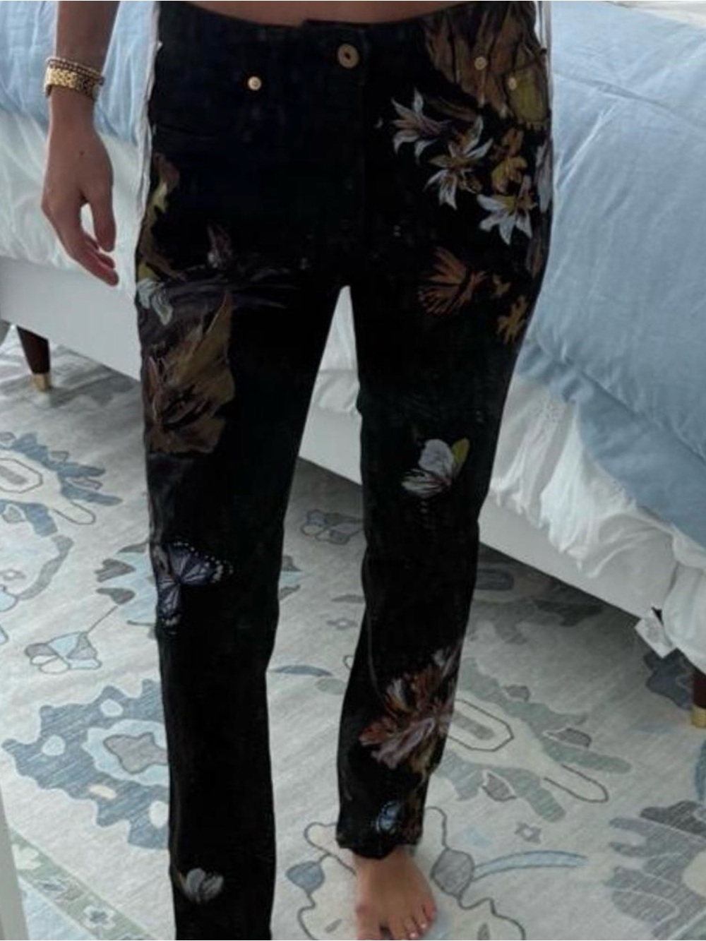 Just Cavalli Black Floral Jeans